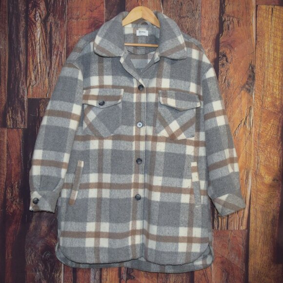 Storia Don’t Call Me Karen Oversized Shacket Shirt Jacket Women's L Heavyweight - Picture 2 of 7